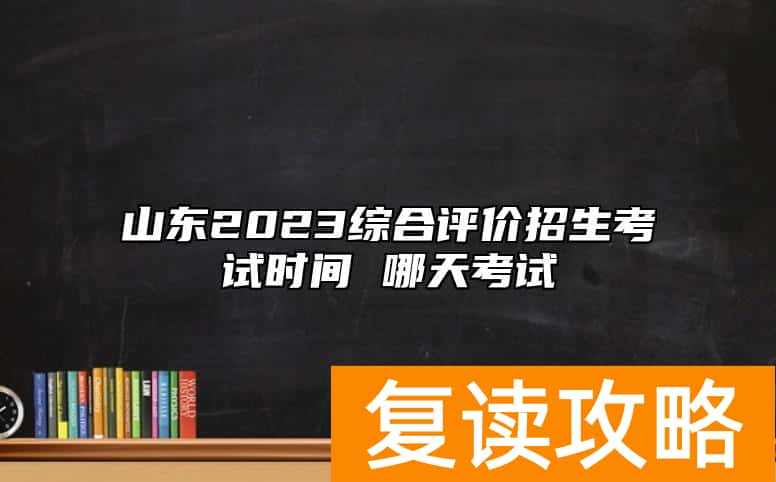 山东2023综合评价招生考试时间 哪天考试